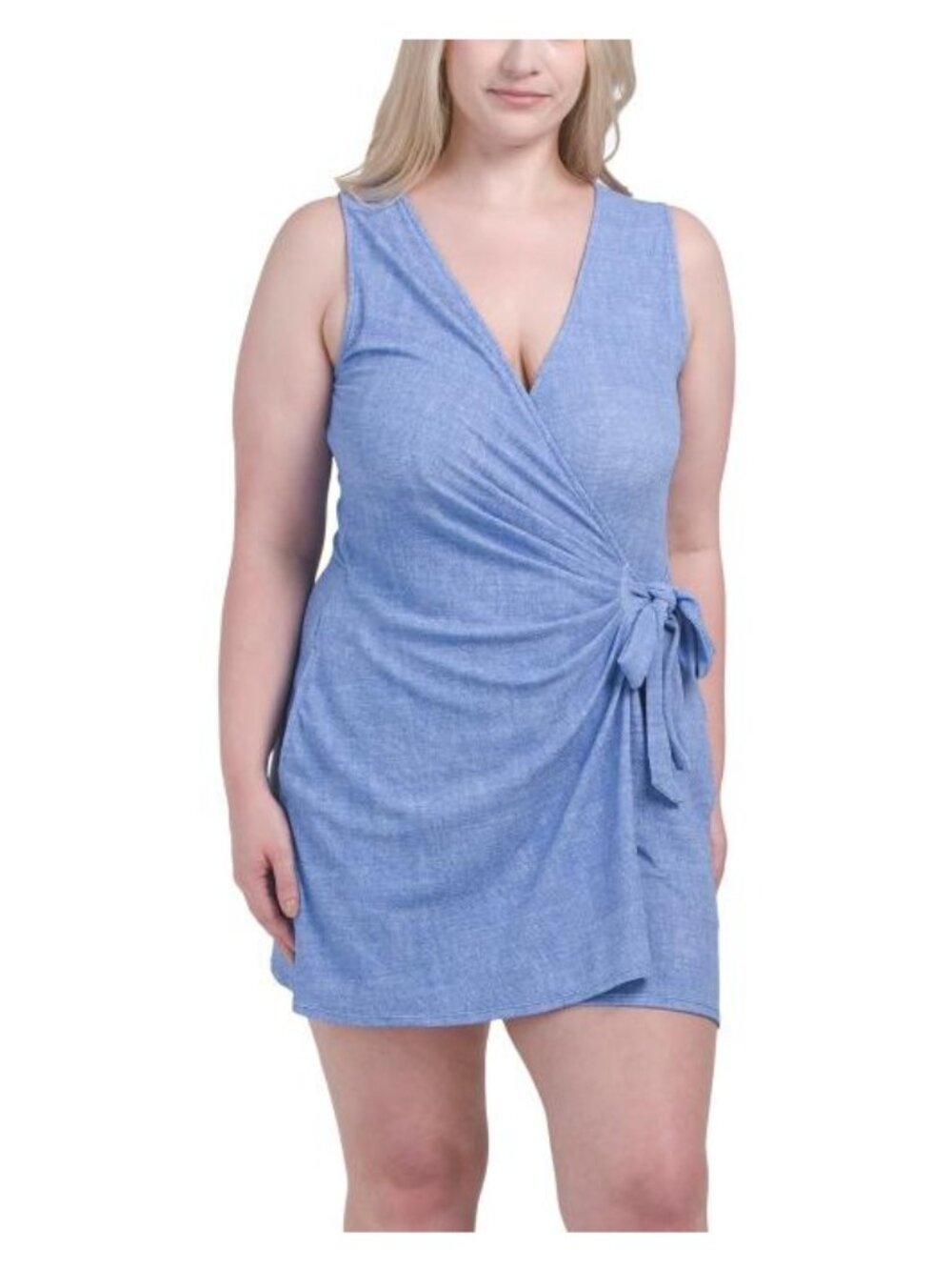 Tommy Bahama Womens Blue Swim Wrap Cover up Romper Sleeveless Island Sz XL NEW